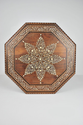 An Anglo-Indian teak and inlaid occasional table, circa 1900.