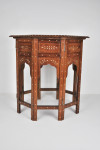 An Anglo-Indian teak and inlaid occasional table, circa 1900.