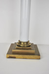 Palmer & Co. late 19th century Victorian white opaline glass and gilt brass table lamp