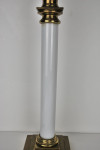 Palmer & Co. late 19th century Victorian white opaline glass and gilt brass table lamp