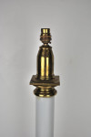 Palmer & Co. late 19th century Victorian white opaline glass and gilt brass table lamp