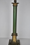 Early 20th century enamelled and gilt-enriched columnar table lamp