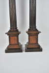 Pair of wooden column lamps