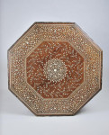 Profusely decorated octagonal Anglo Indian hoshiarpur table.  Indian, late 19th century.