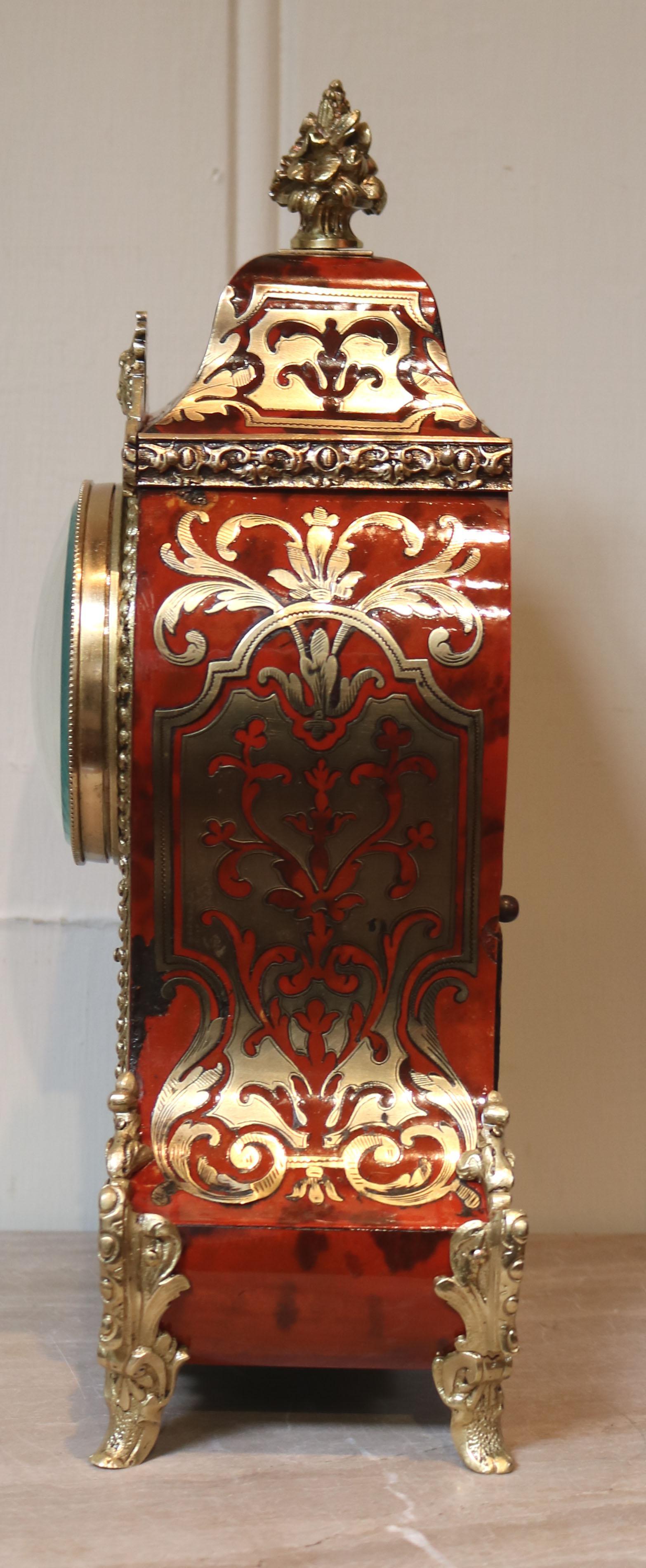 French Inlay Clock WORBOYS ANTIQUES & CLOCKS