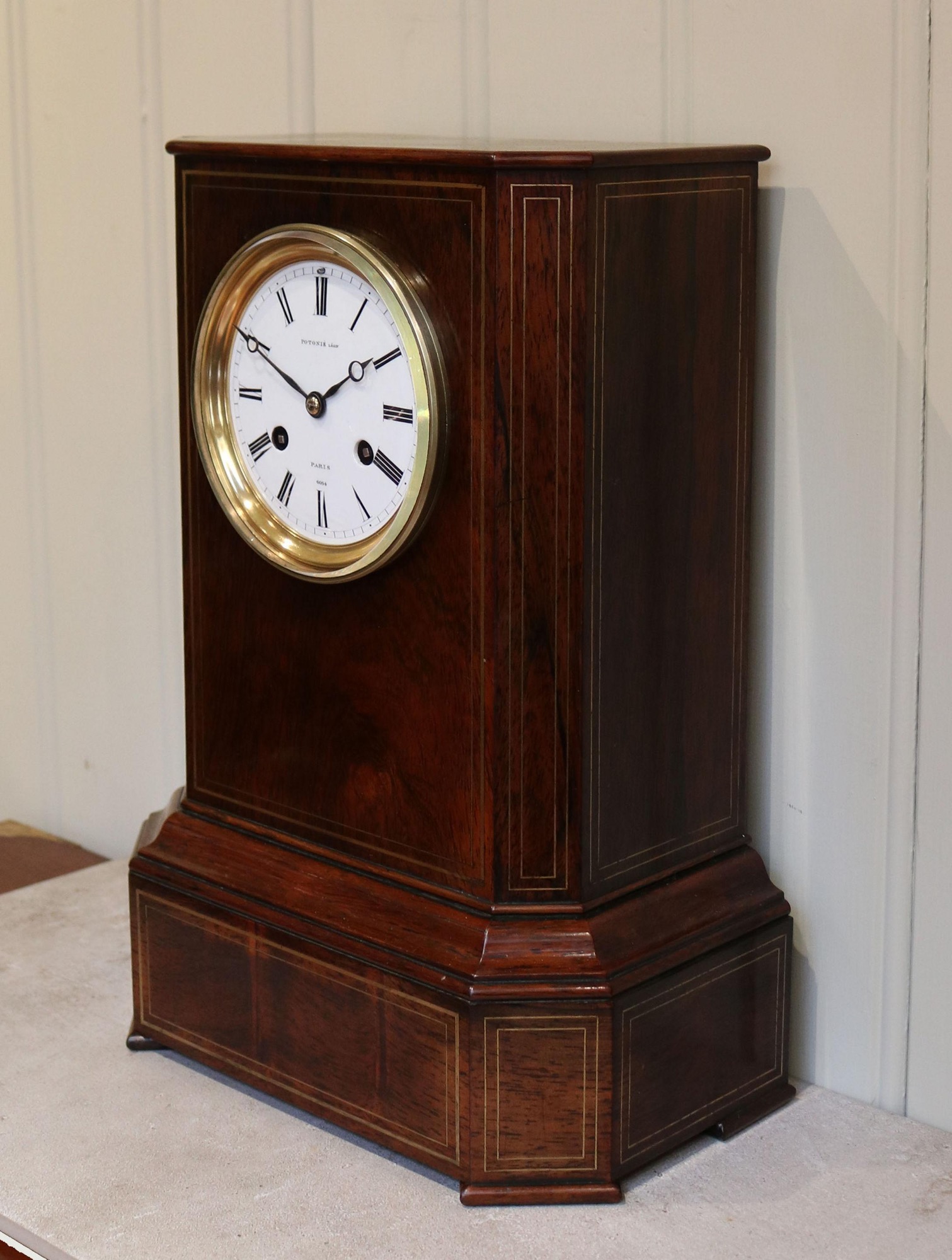 French Inlay Clock WORBOYS ANTIQUES & CLOCKS