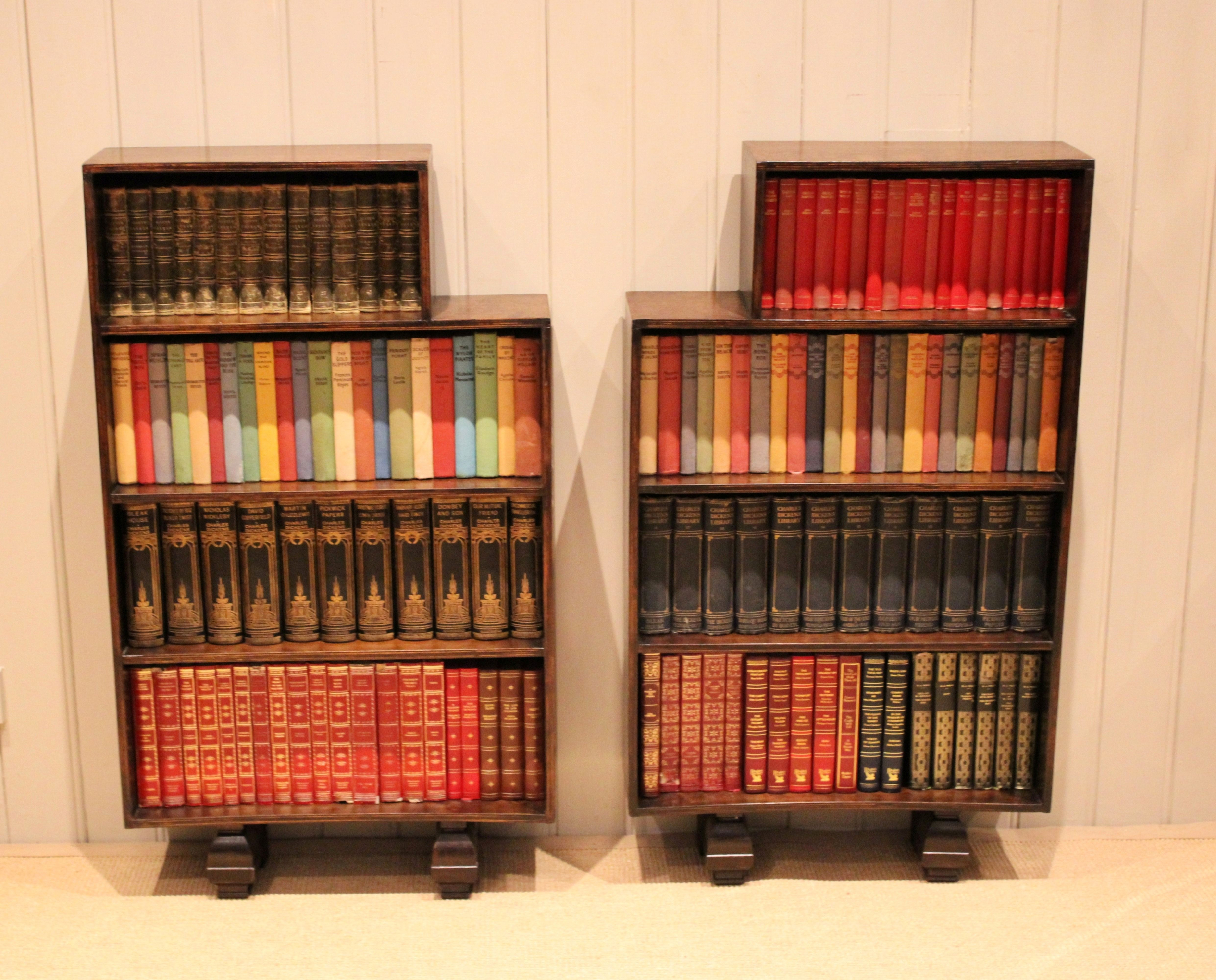 Pair Of Oak Art Deco Open Bookcases
