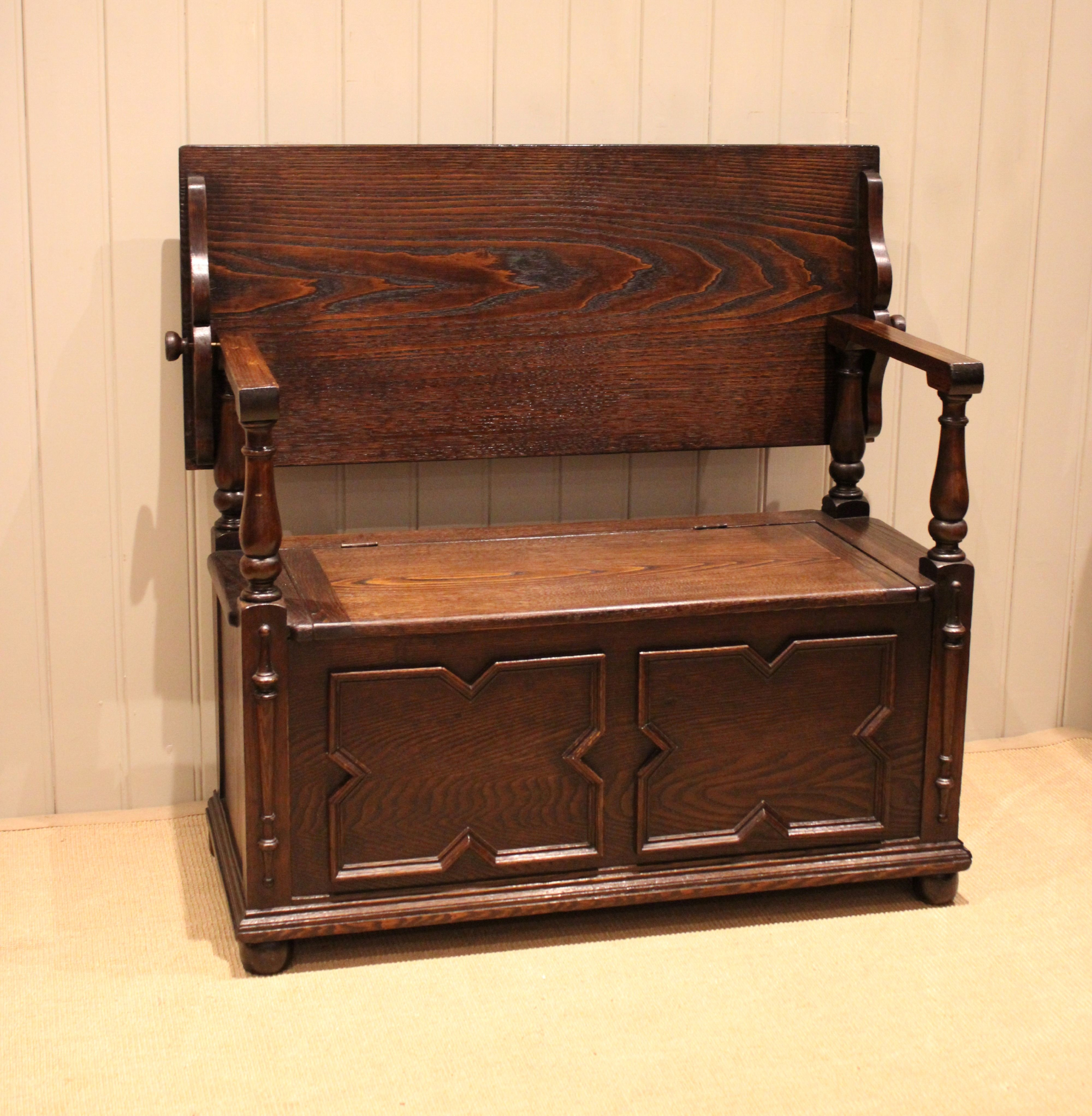 Solid Oak Monks Bench