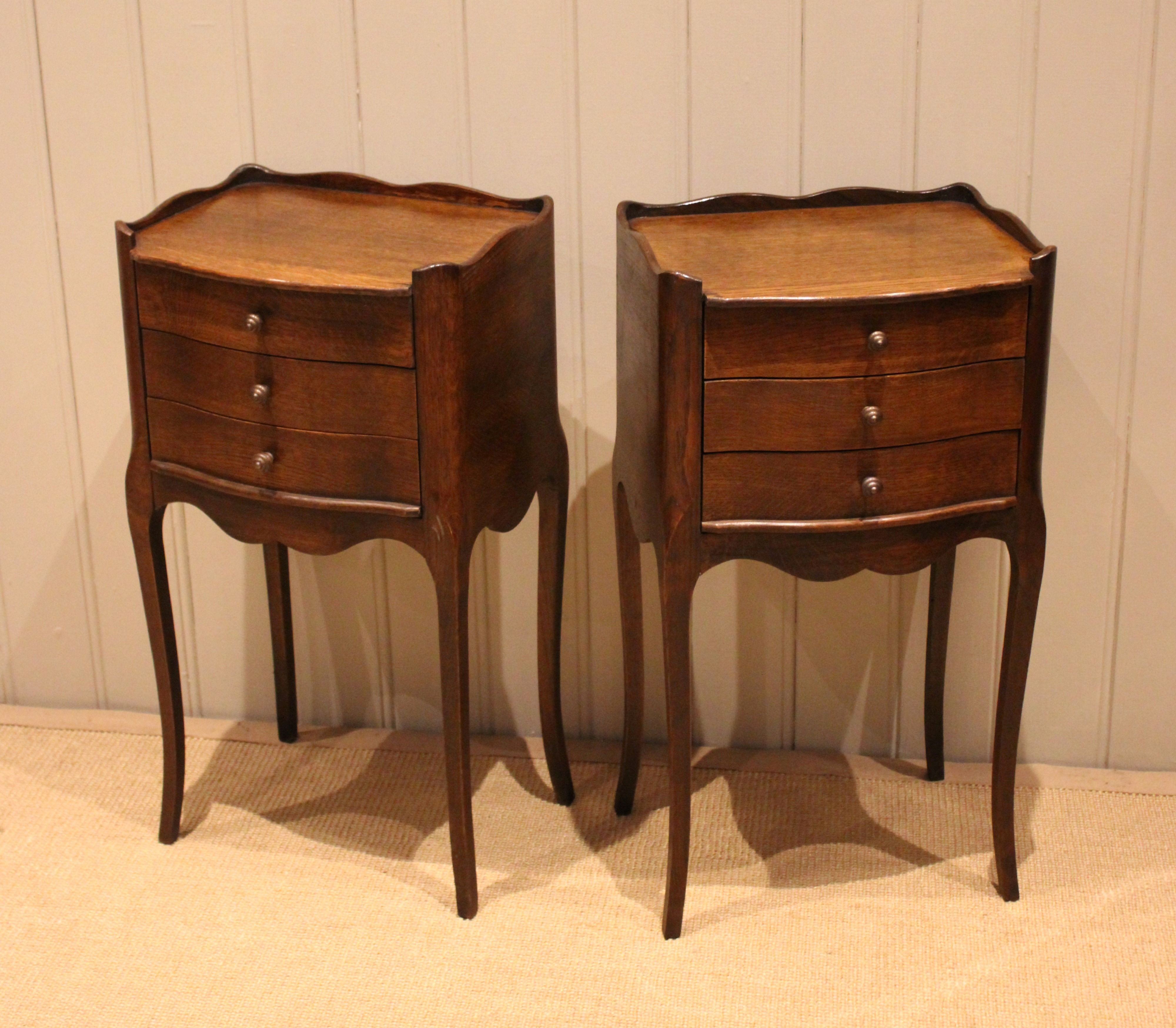 Pair Of French Oak Bedside Cabinets