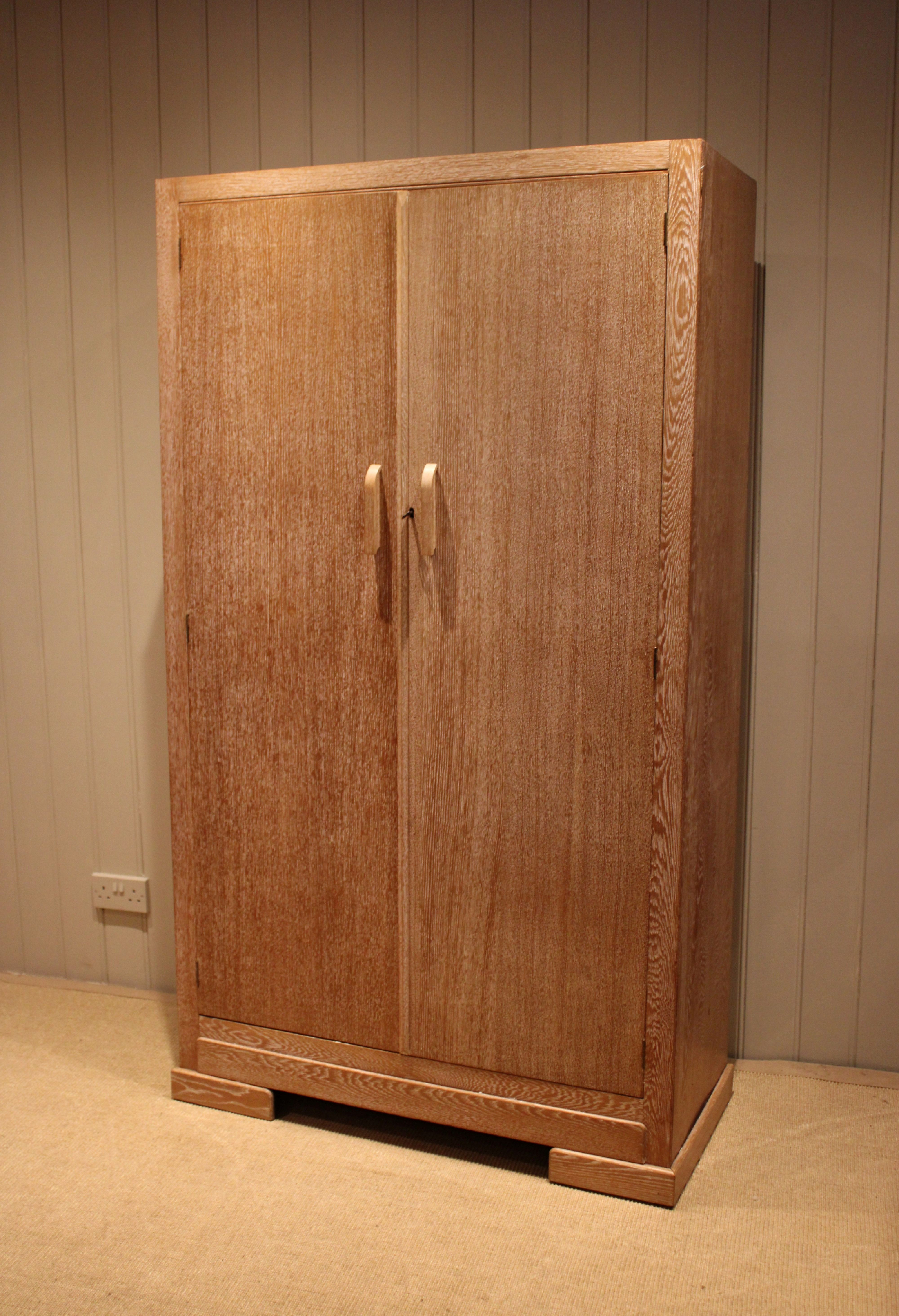 Lightweight Limed Oak Two Door Wardrobe