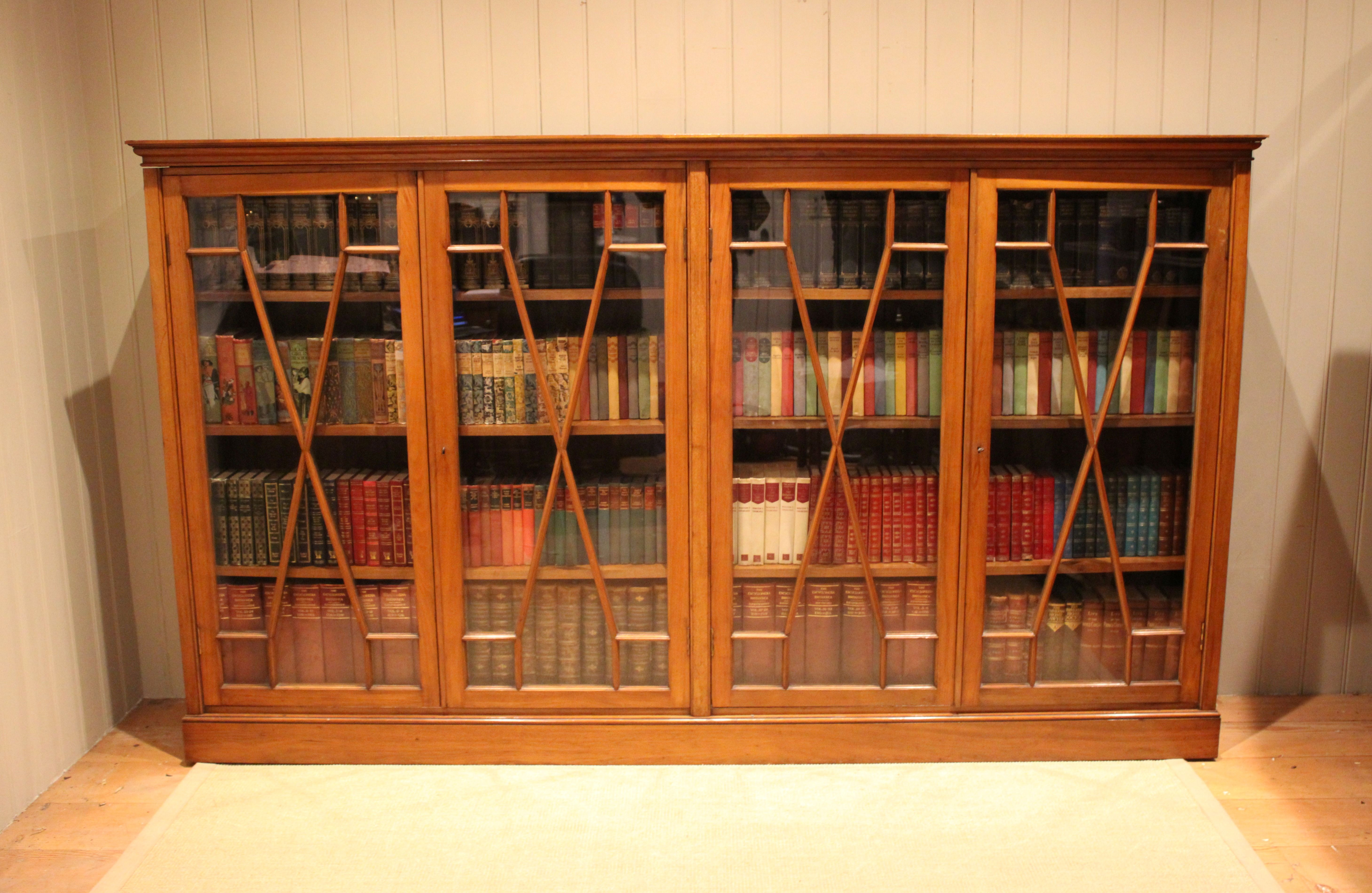 Substantial Walnut Edwardian Library Bookcase