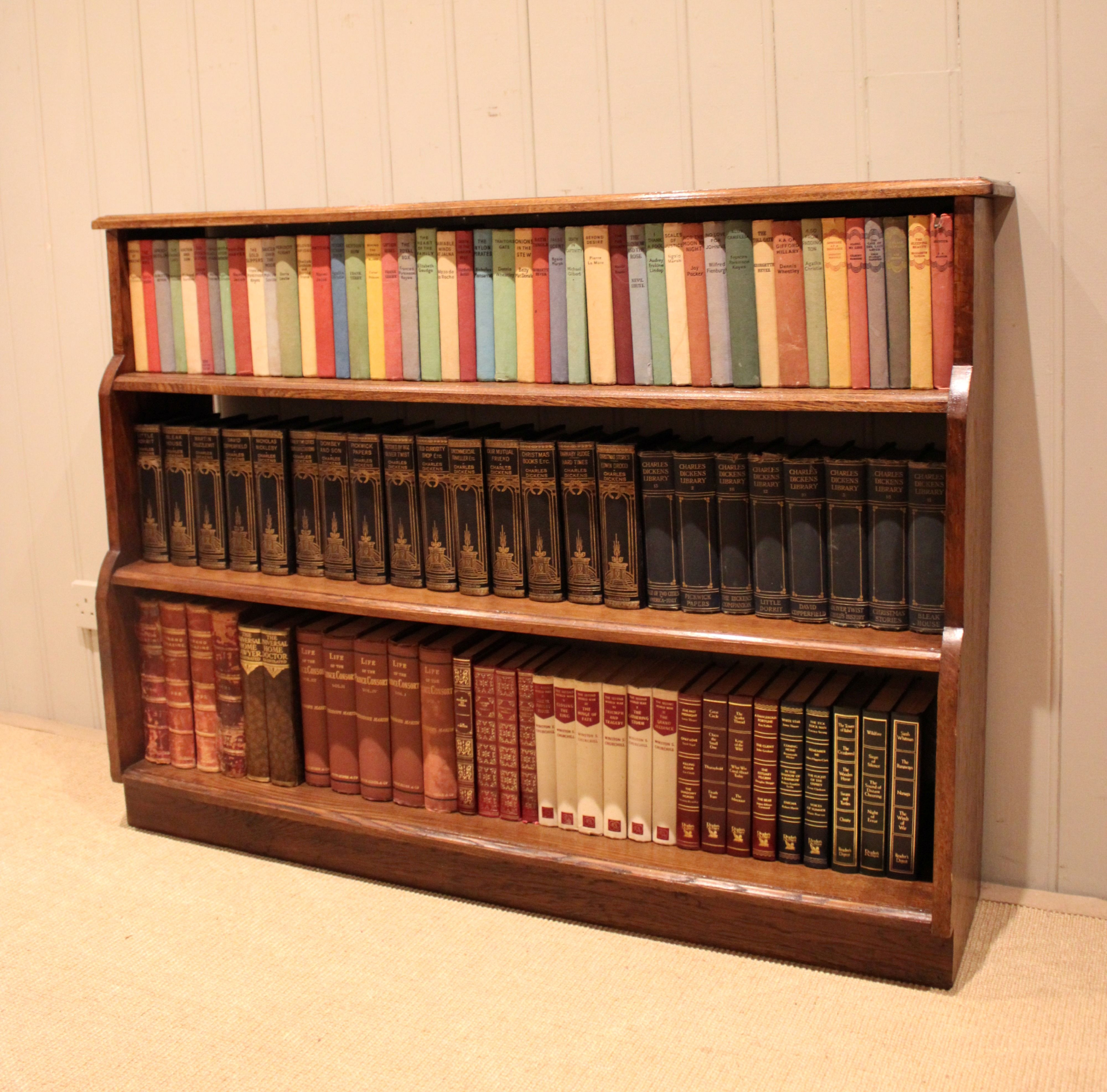 Solid Oak Stepped Open Bookcase