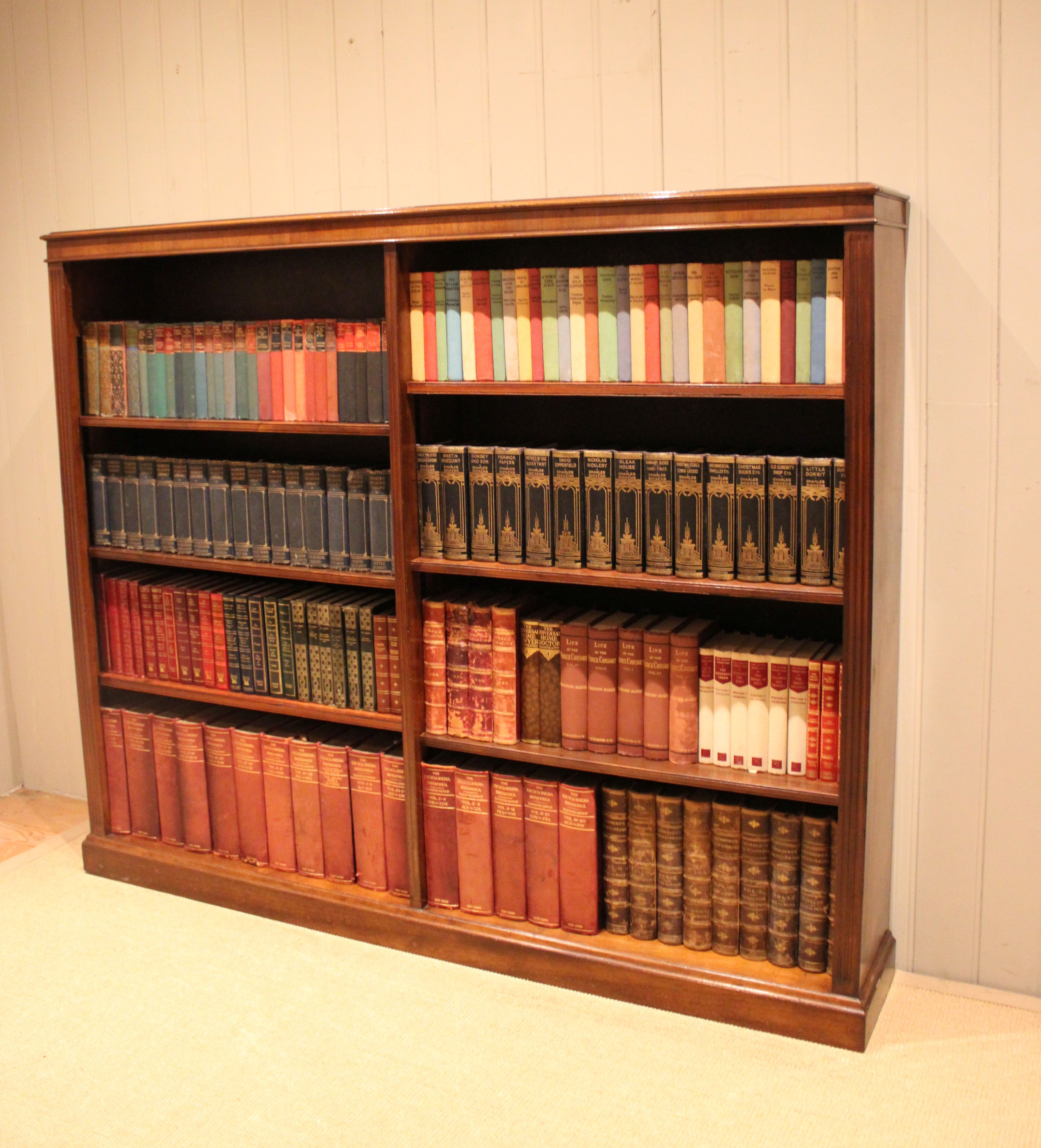 Edwardian Walnut Open Bookcase