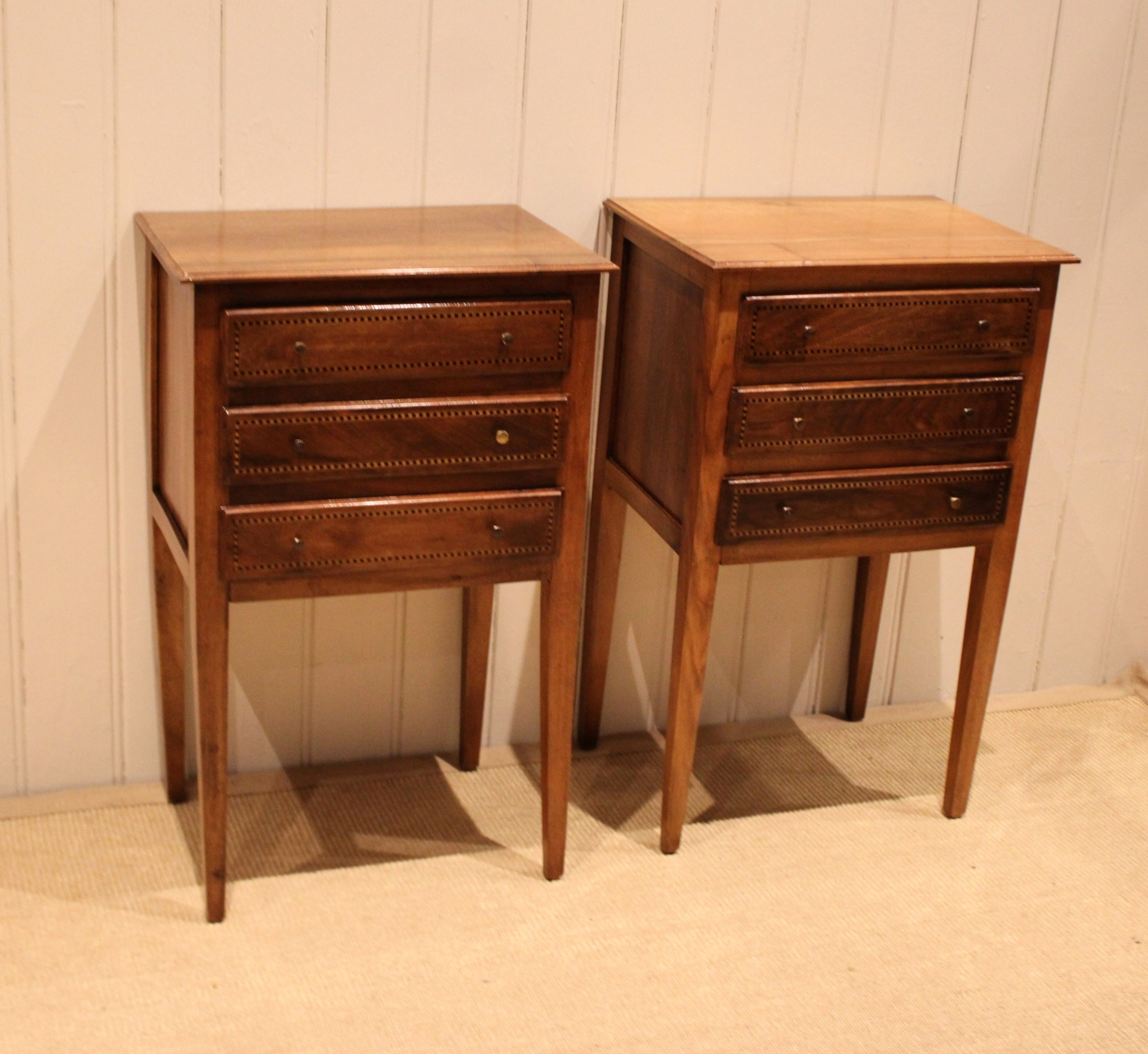 Pair Of Walnut Bedside Cabinets
