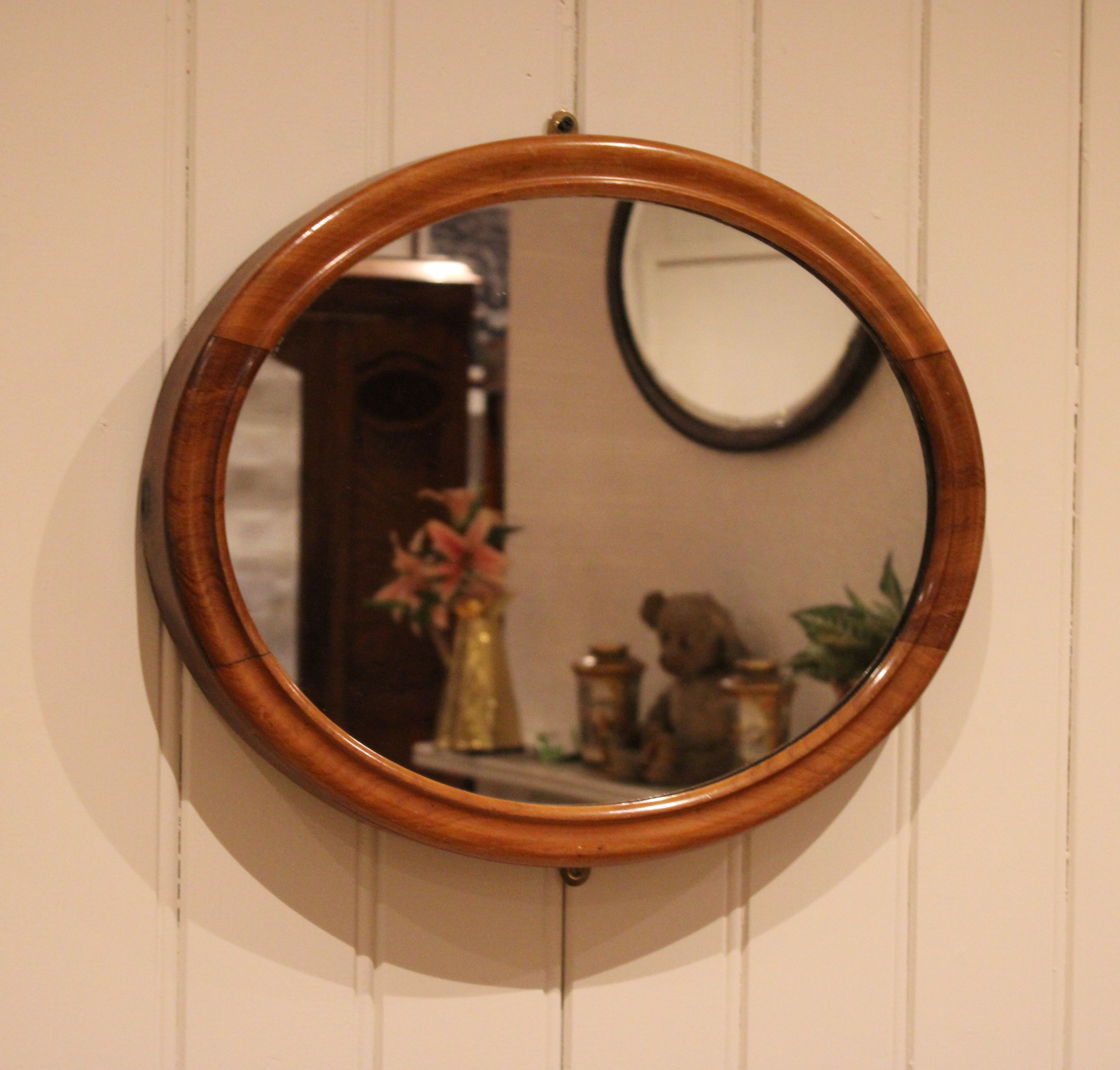 Late 19 th Century Small Walnut Wall Mirror