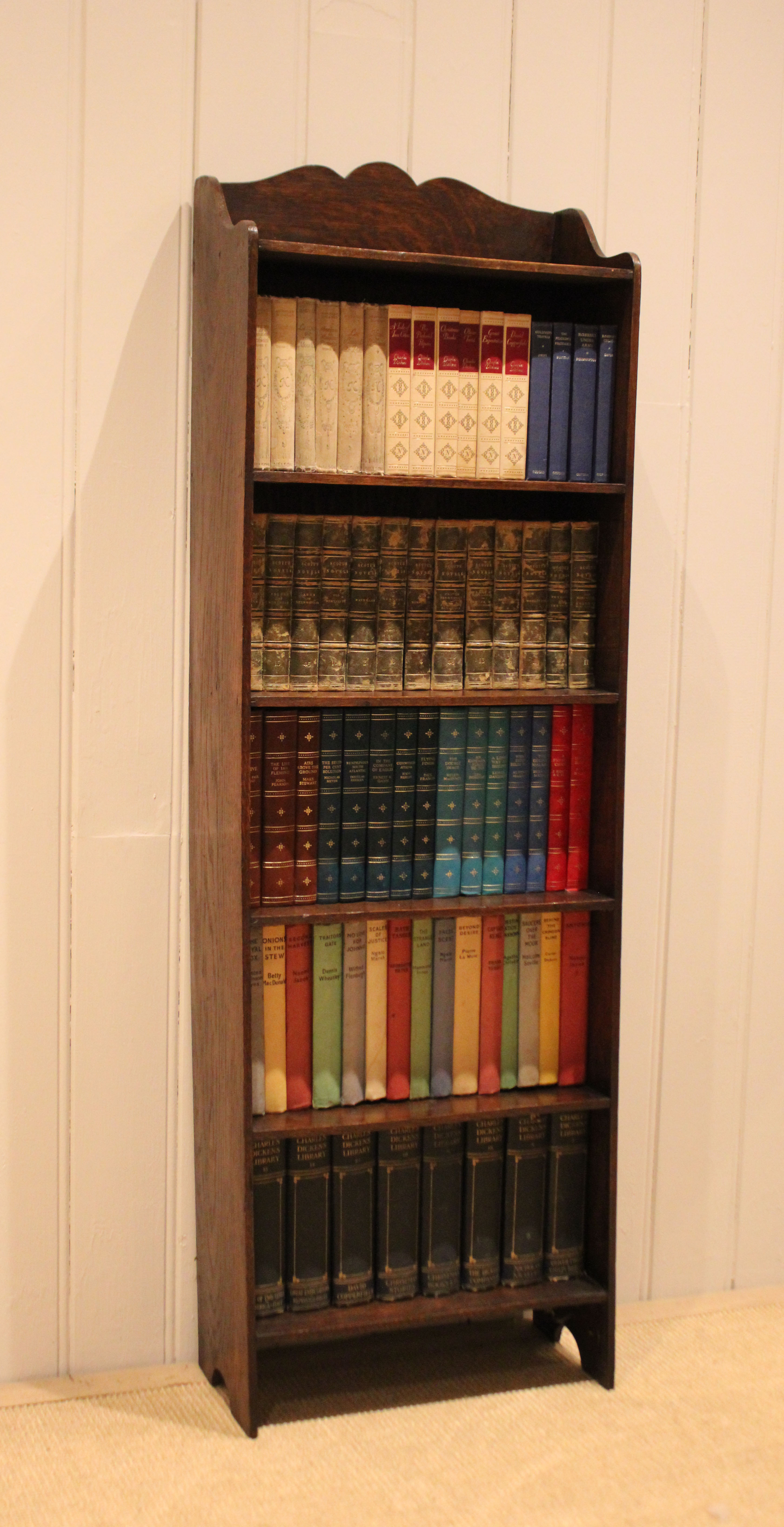 Slim Oak Open Bookcase