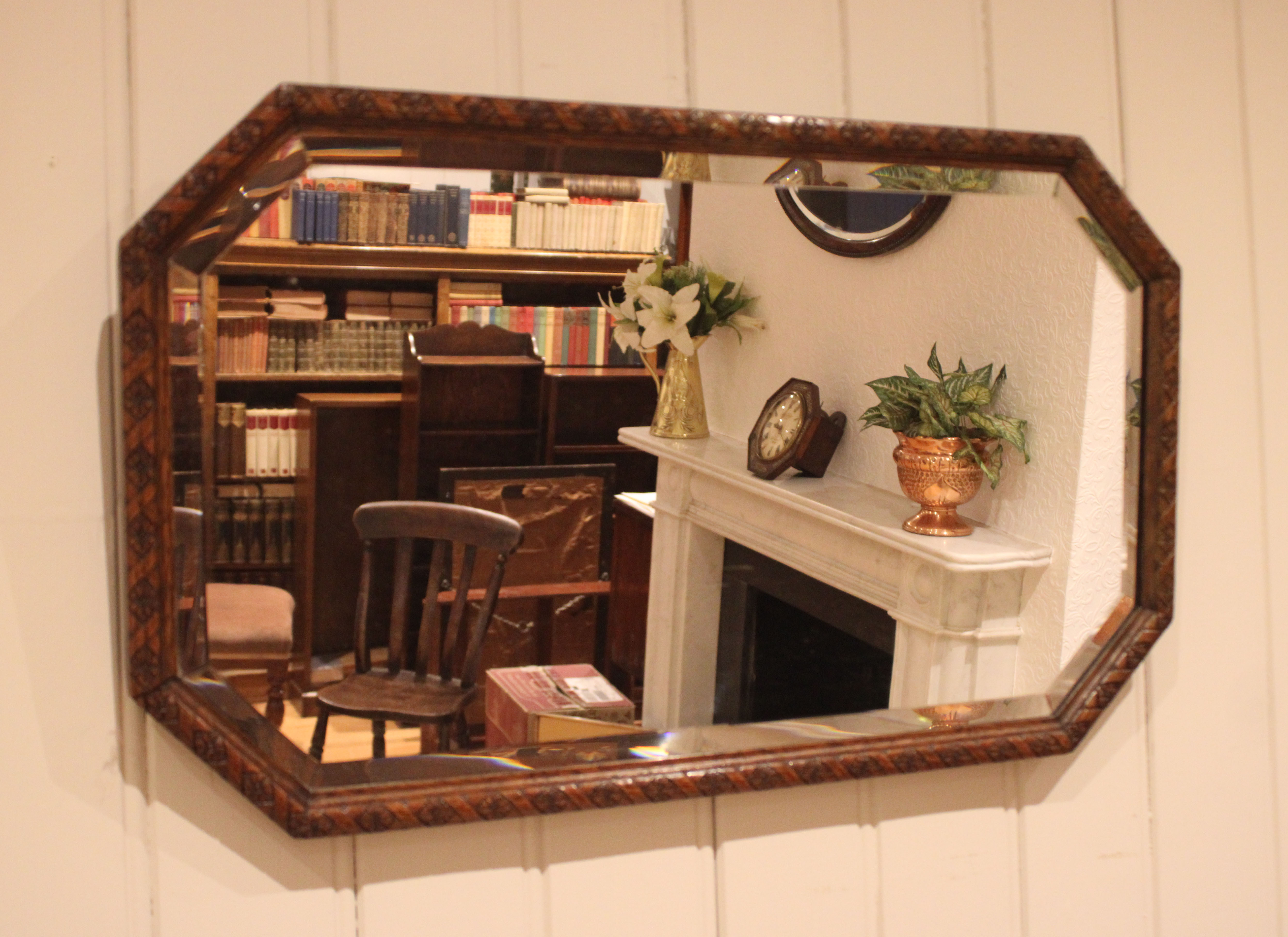 Carved Oak Wall Mirror