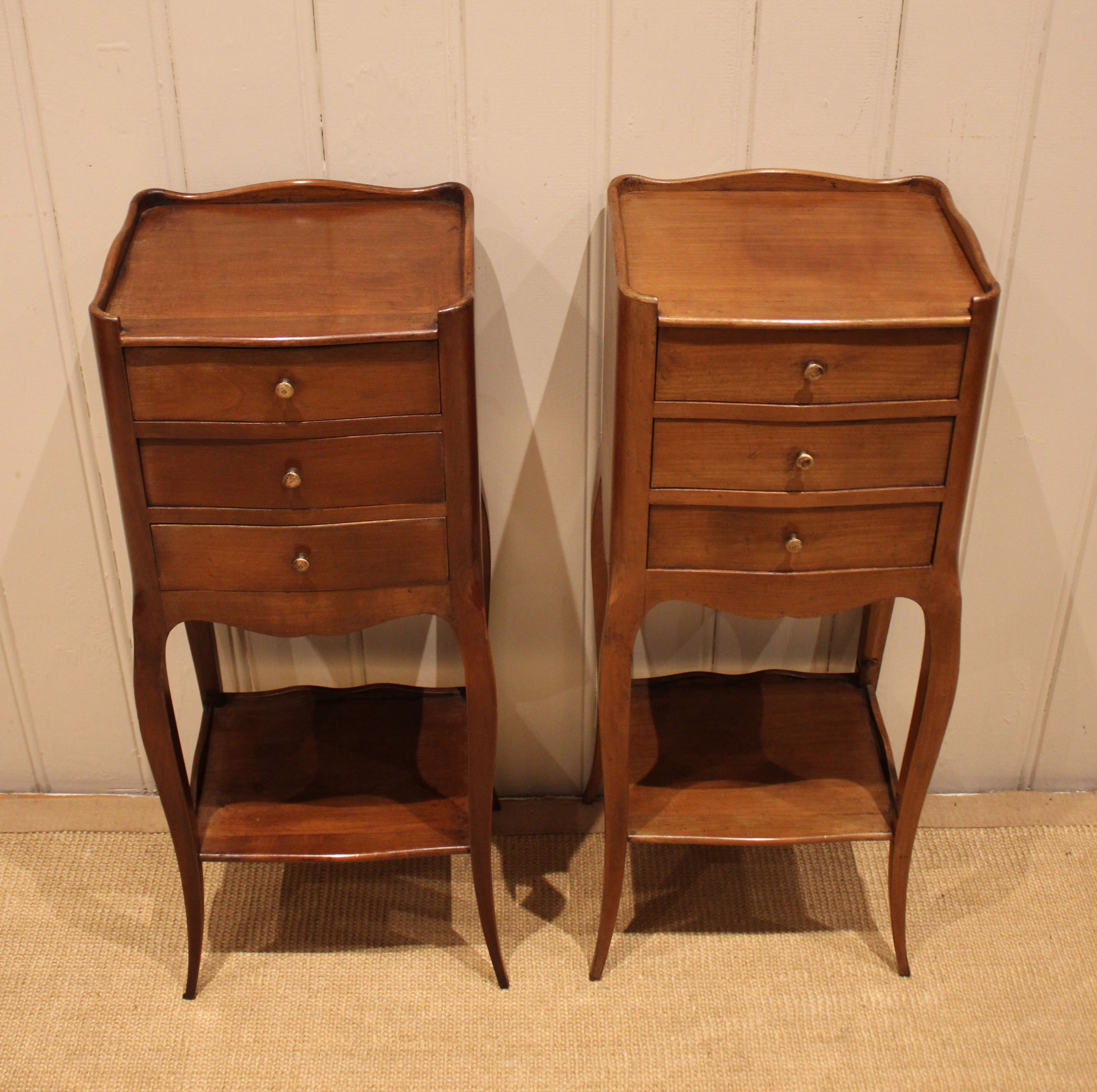 Pair Of French Small Proportioned Cherry Wood Bedside Cabinets