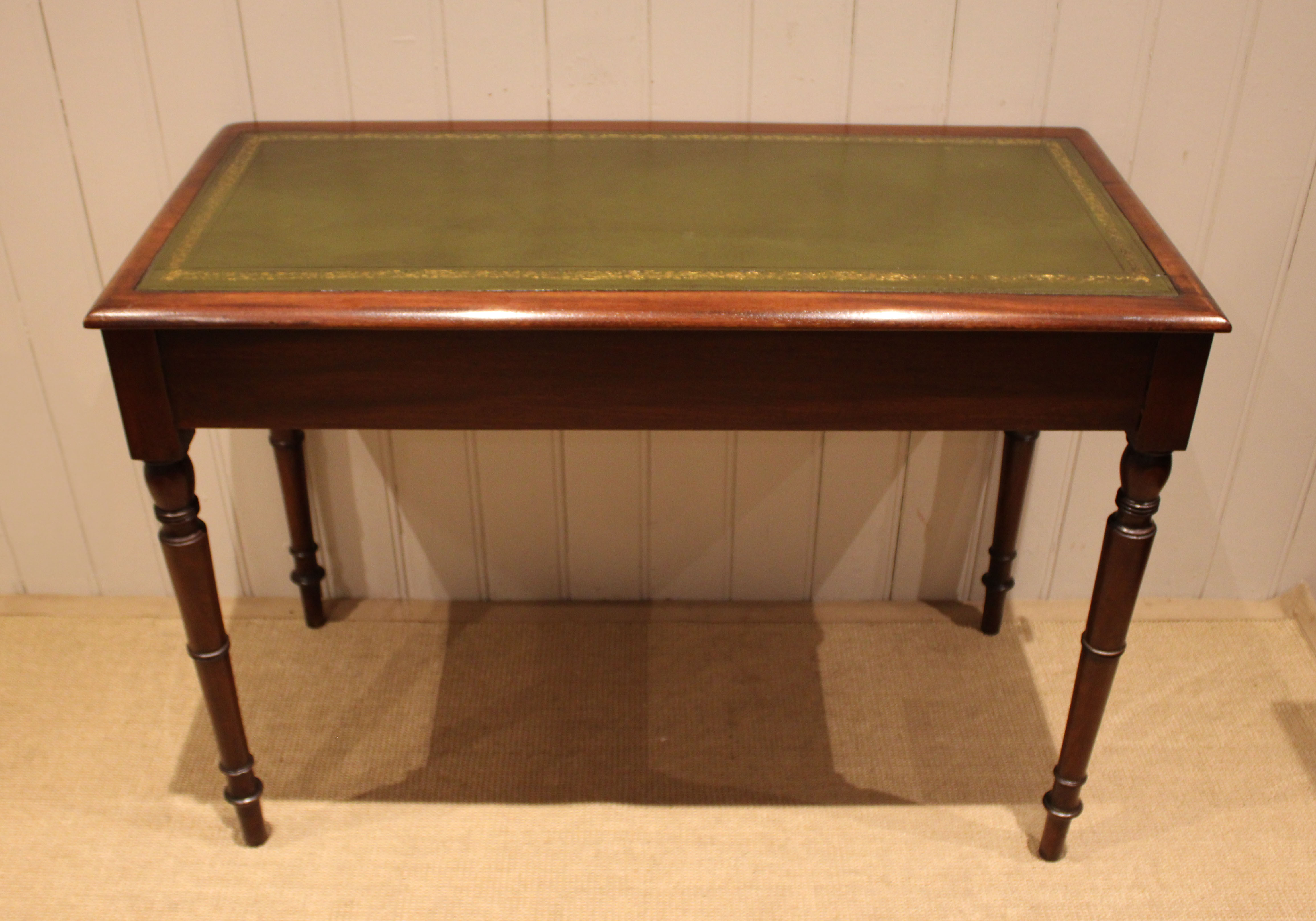 Mahogany Leather Top Table