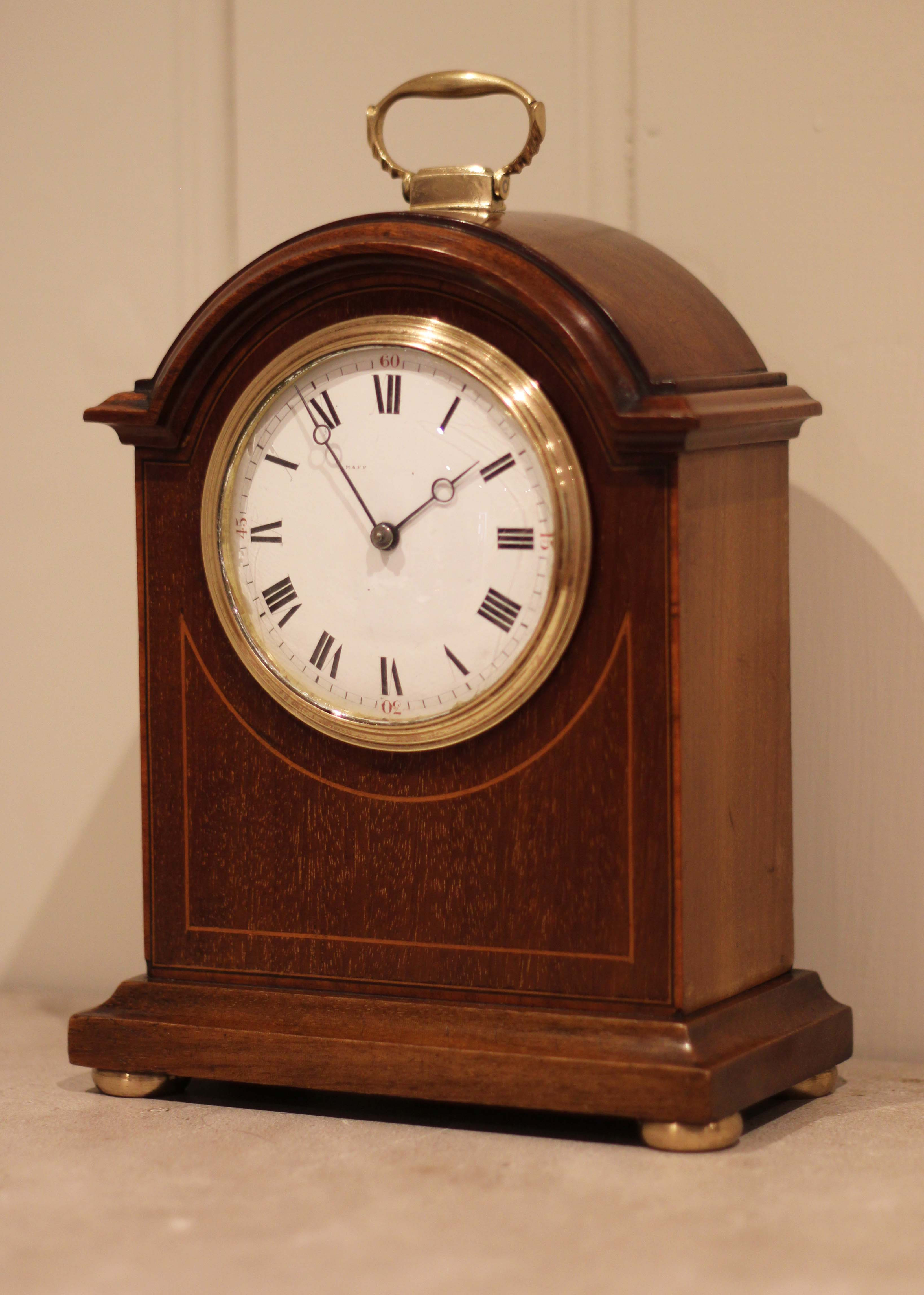 Mahogany Arch Top Timepiece Mantel Clock