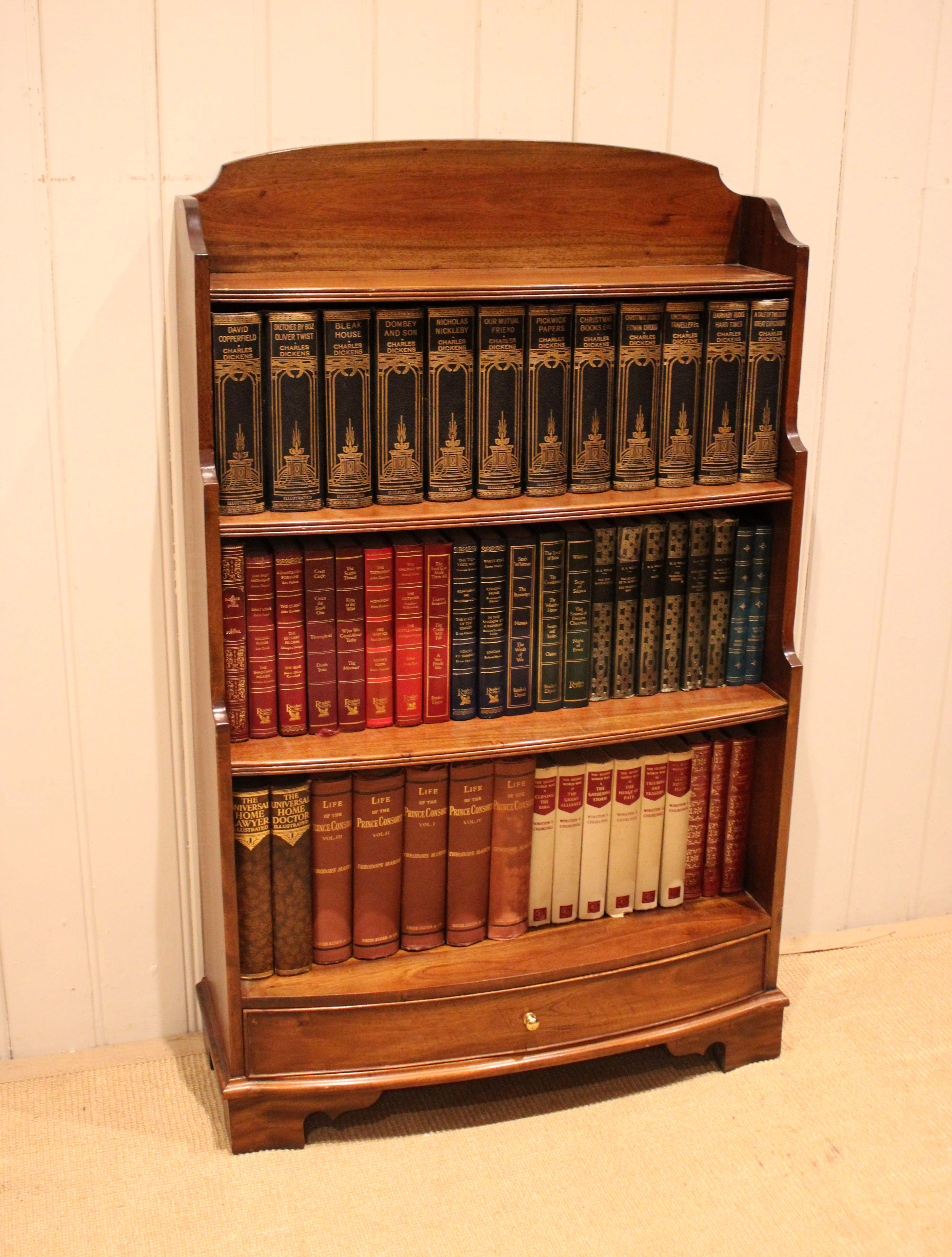 Mahogany Open Waterfall Bookcase