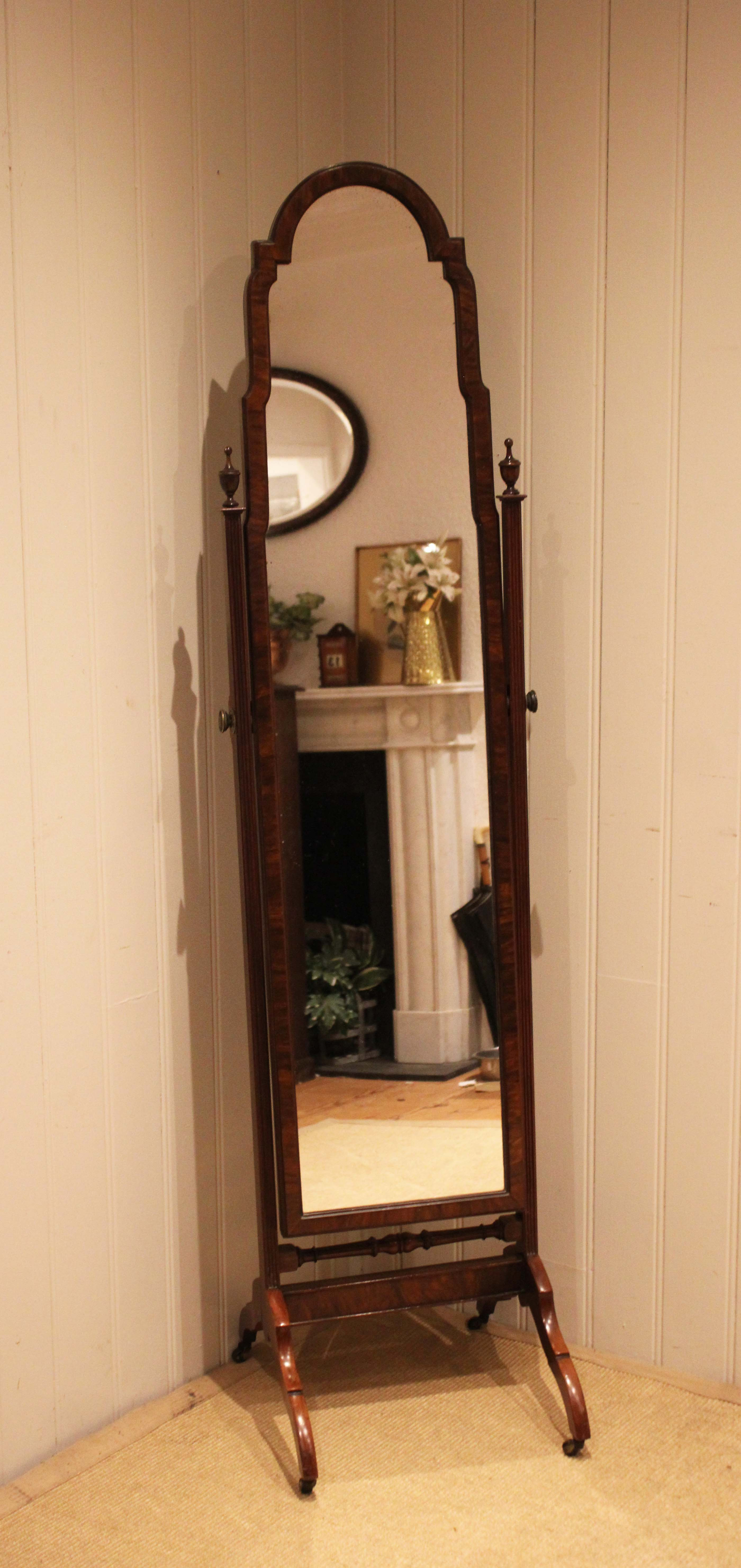 Walnut Cheval Mirror