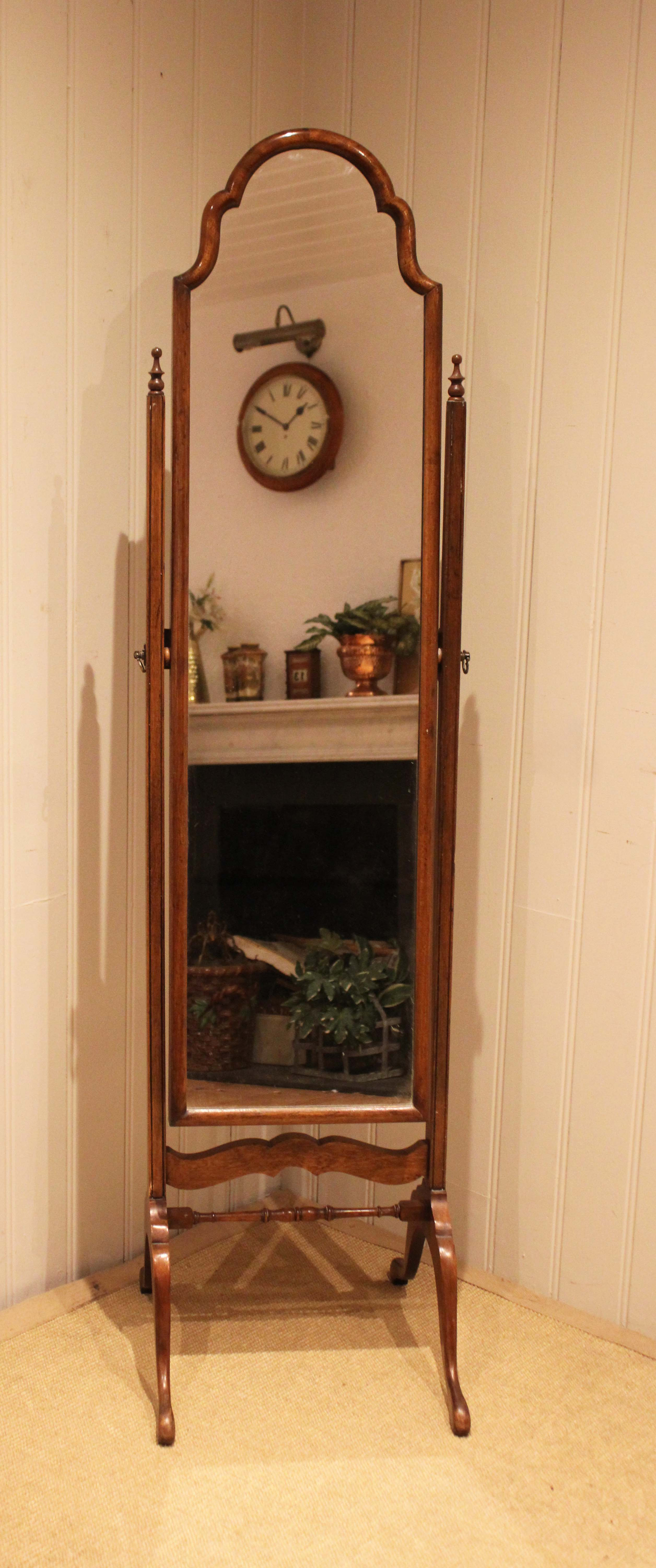 Walnut Cheval Mirror