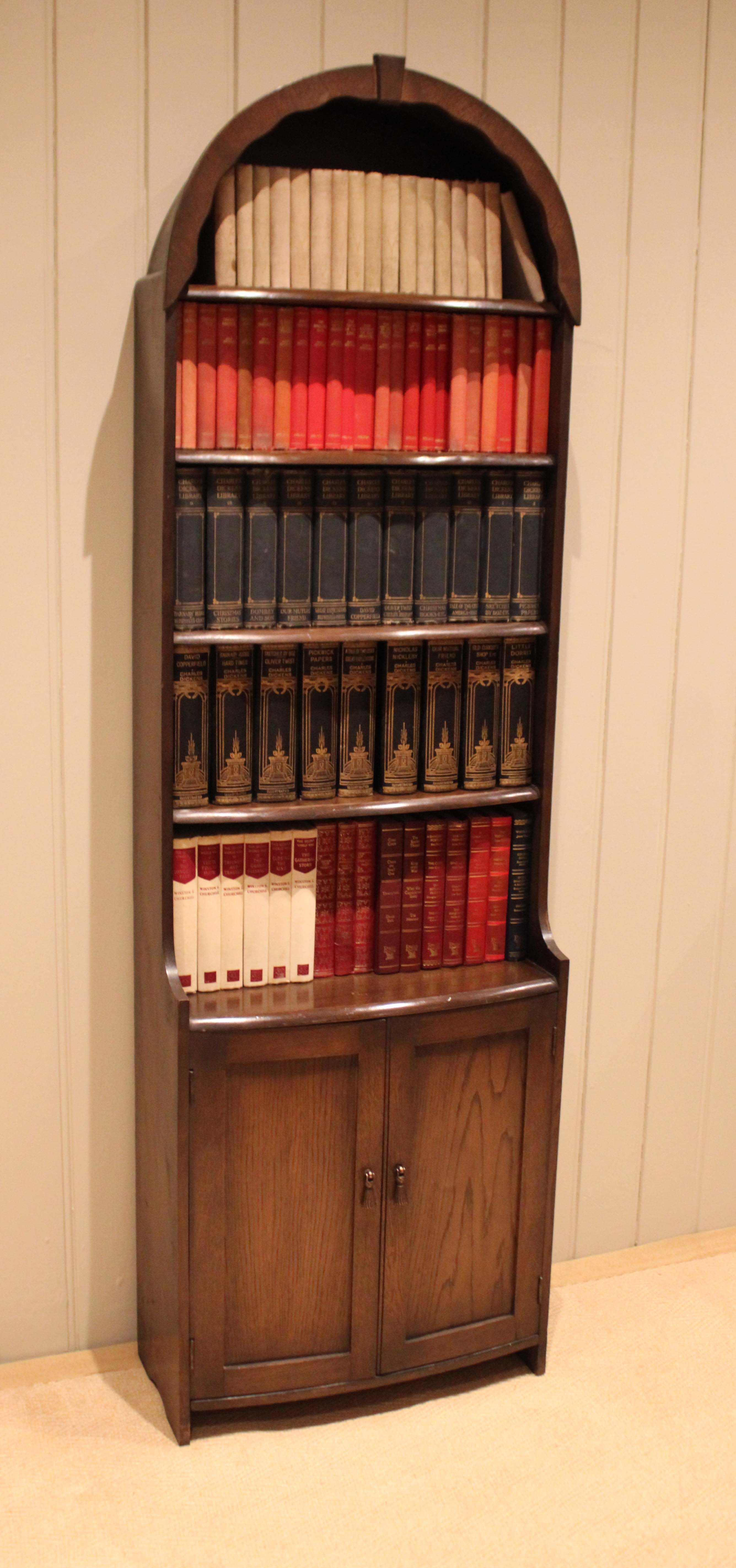 Arch Top Oak Open Bookcase