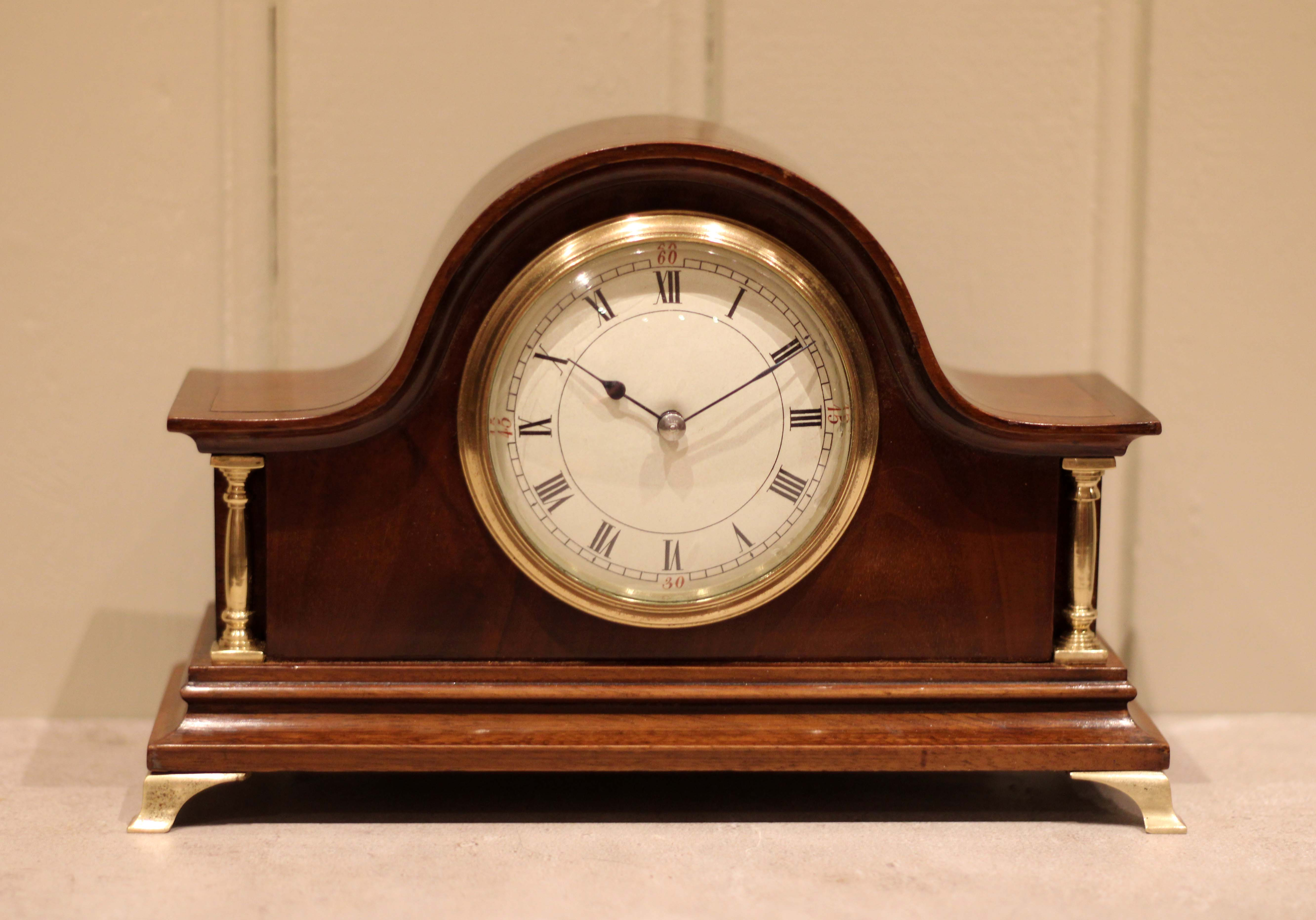 Edwardian Mahogany Timepiece Mantel Clock