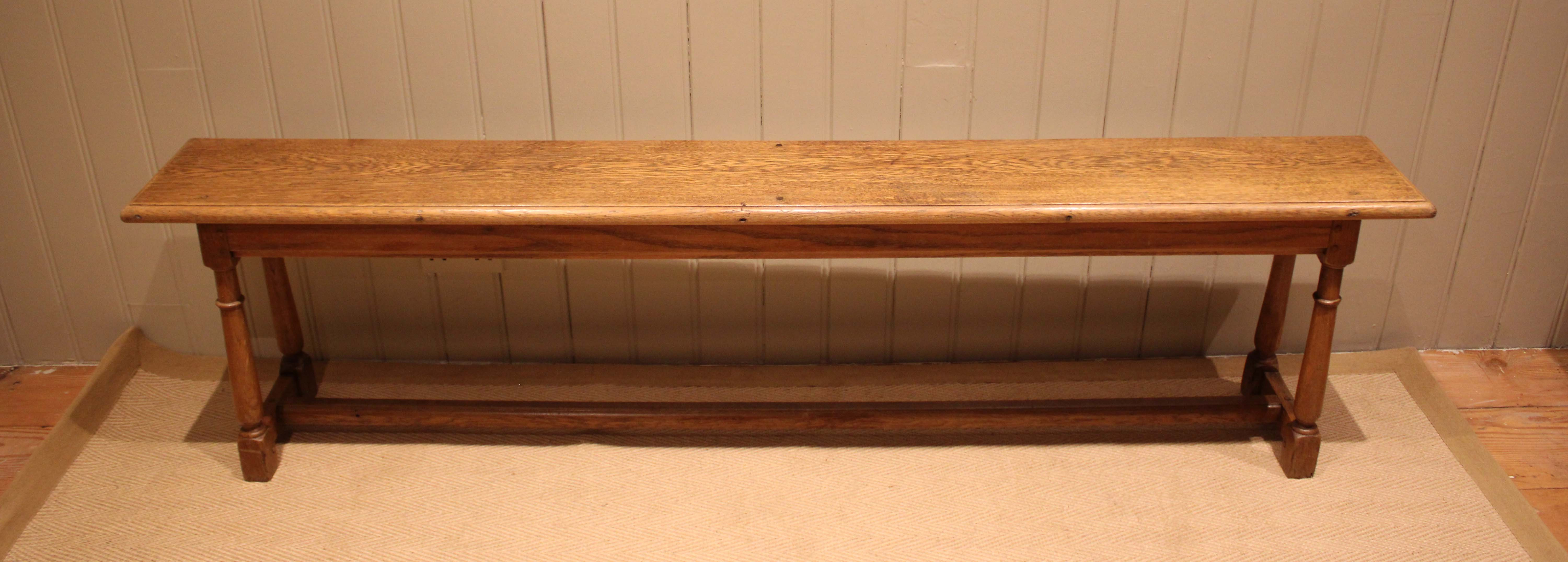 Long Solid Oak Bench