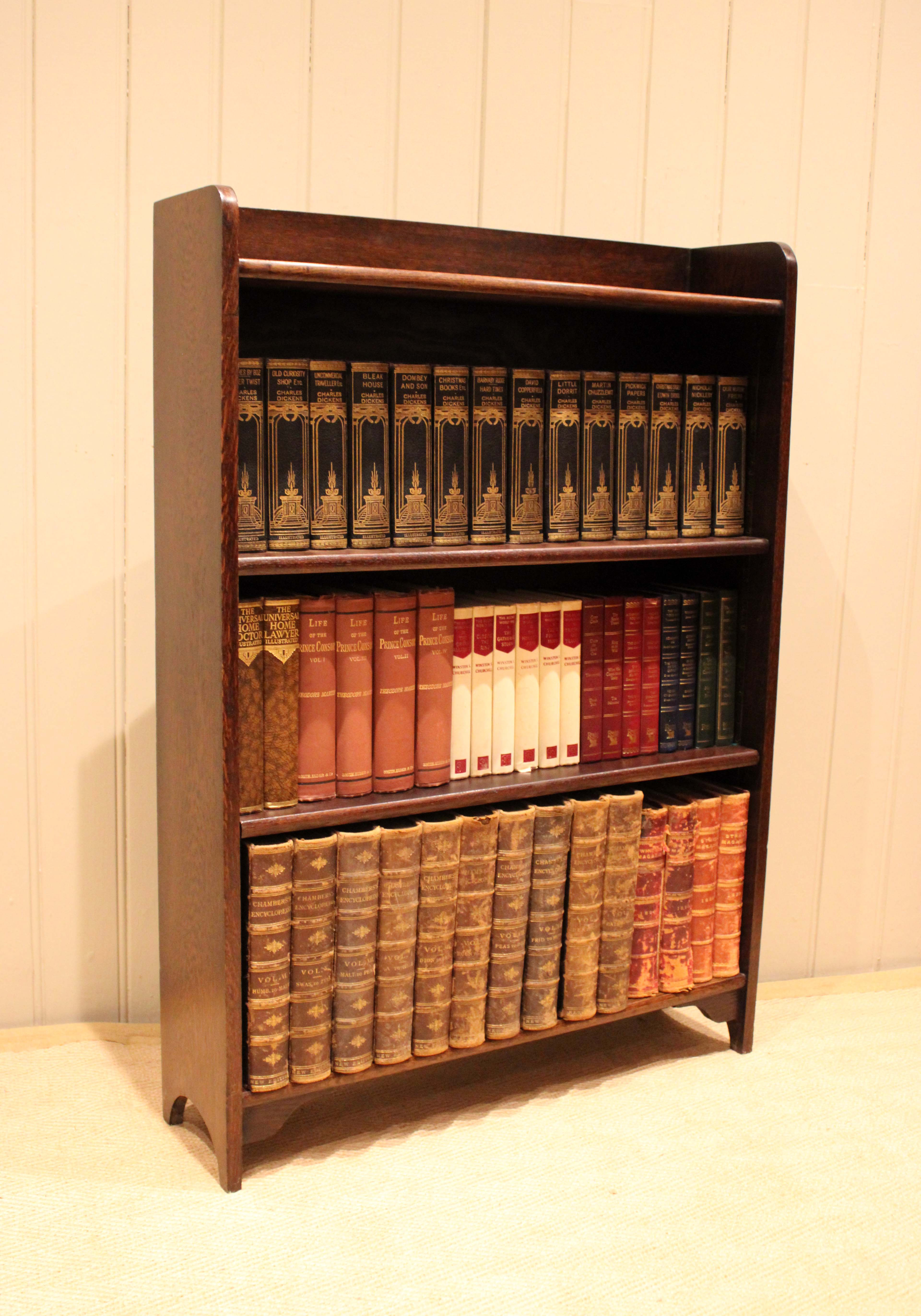 Oak Open Adjustable Bookcase