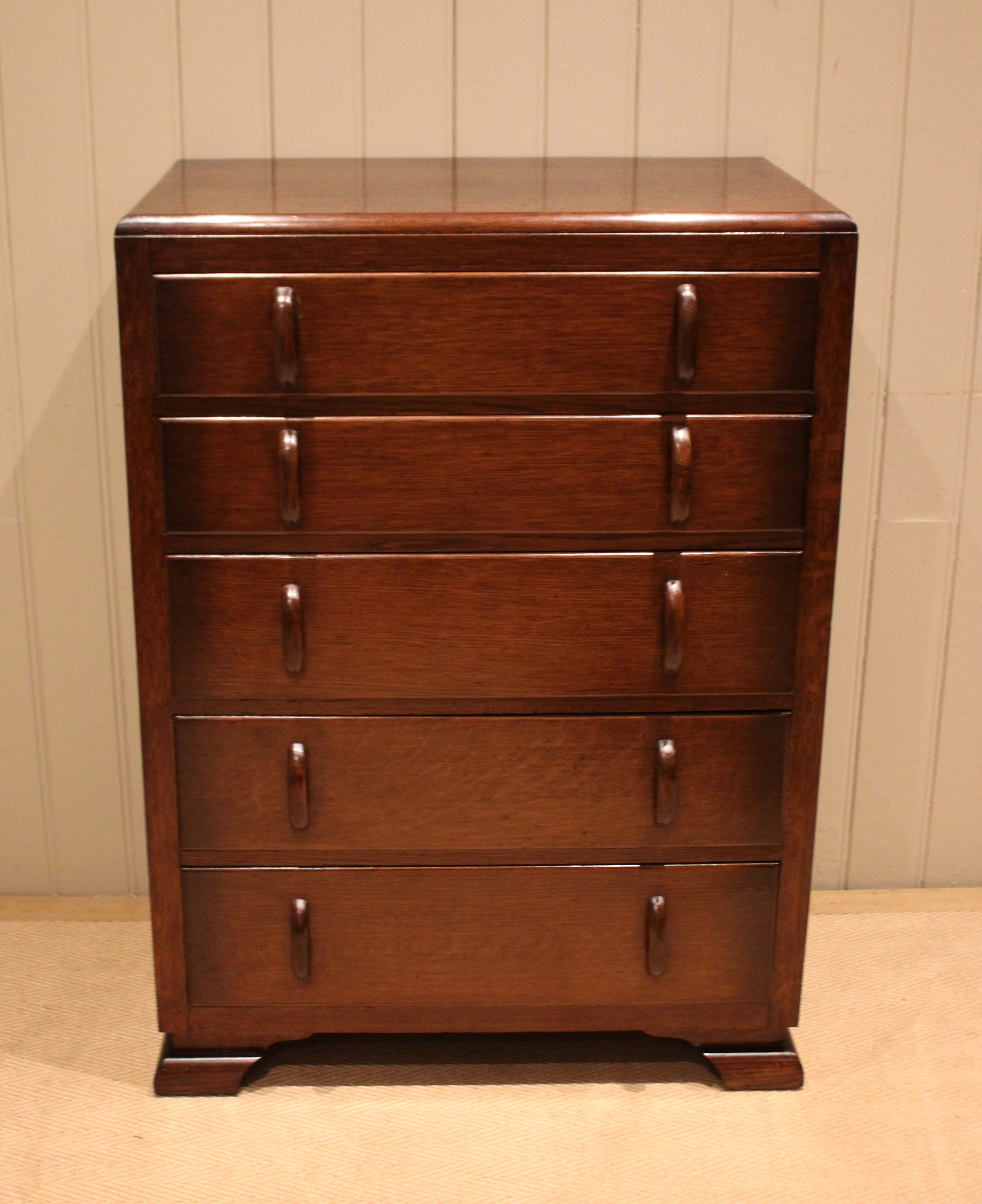 Oak Art Deco Chest Of Drawers