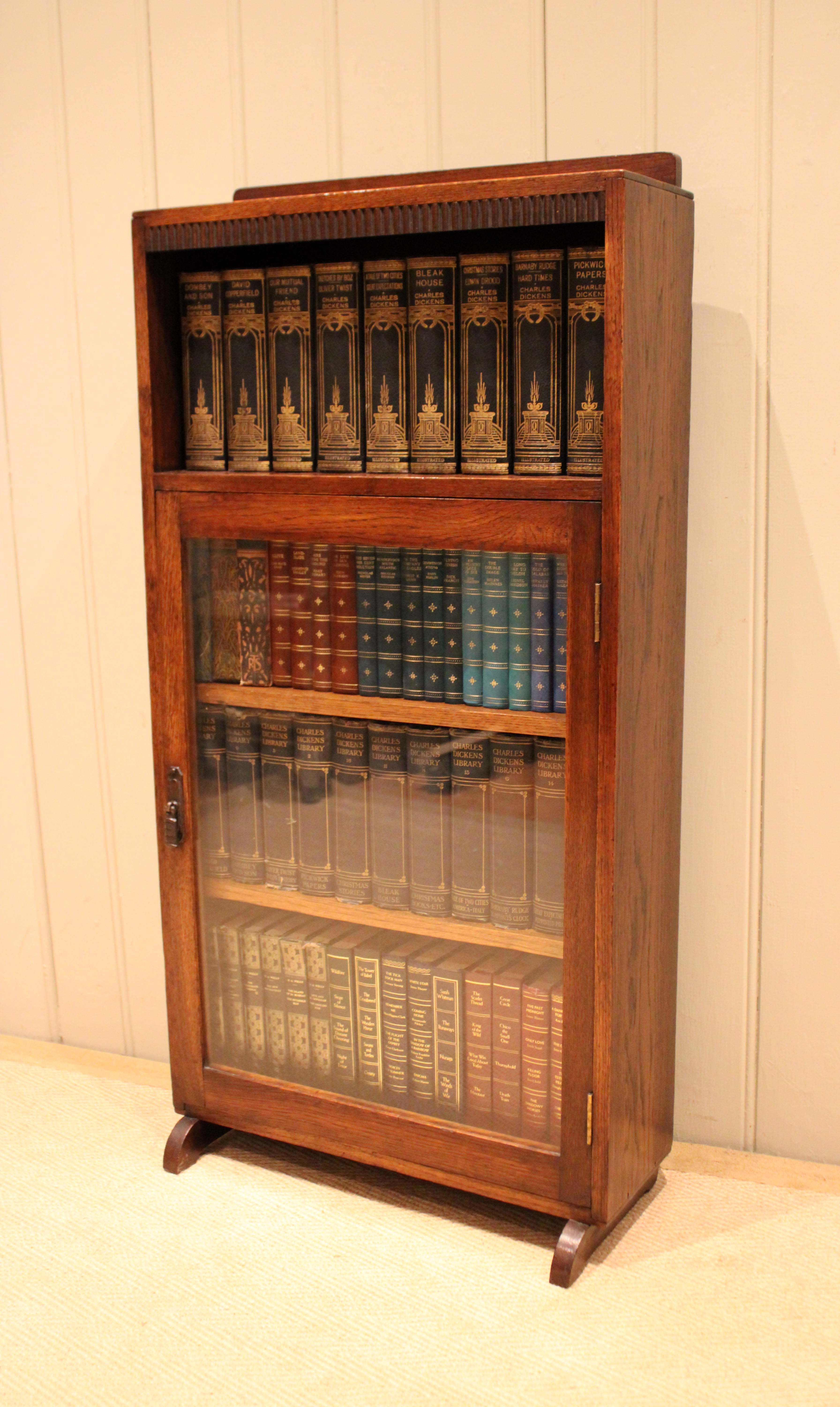 Oak Part Glazed Bookcase