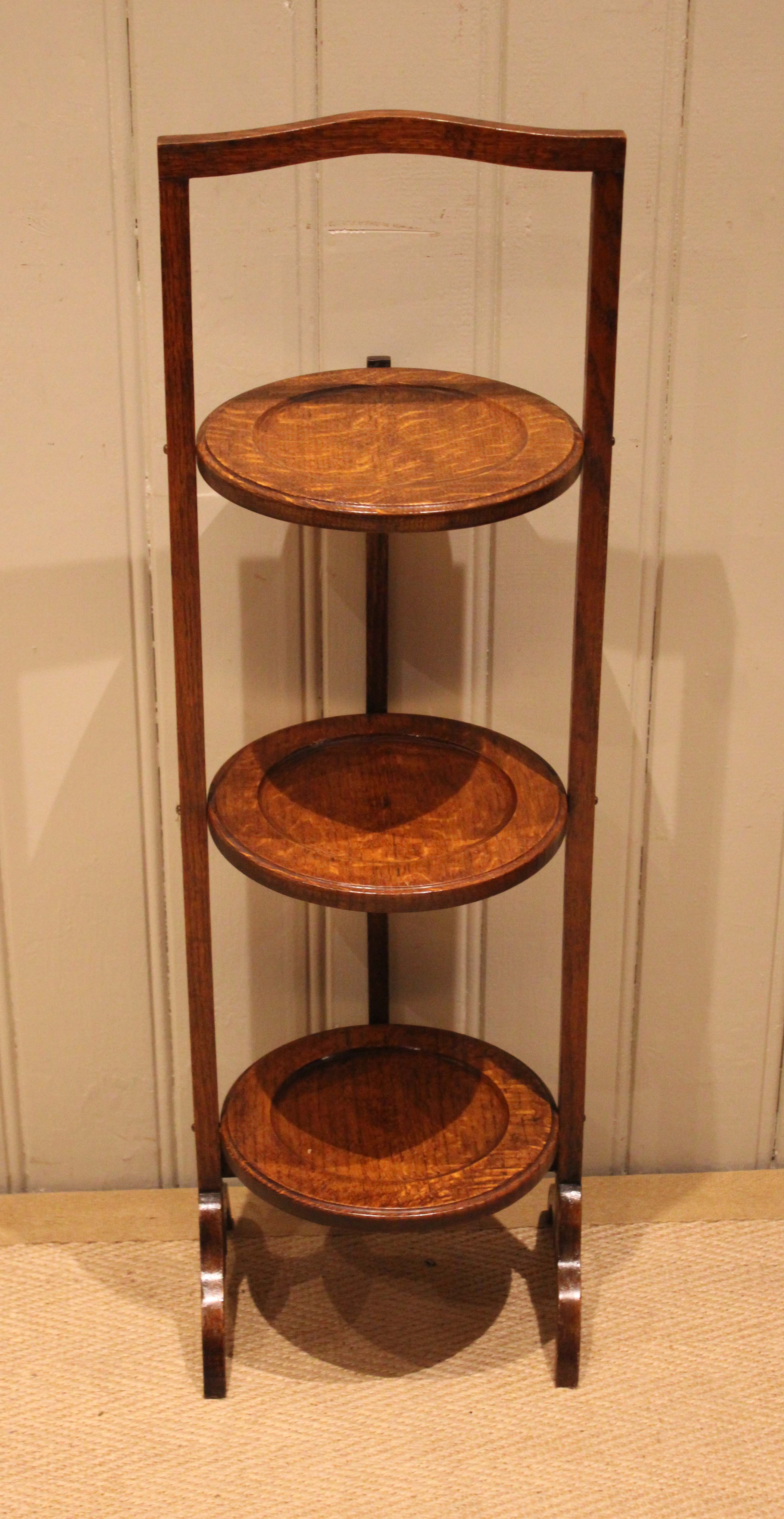 Edwardian Oak Cake Stand