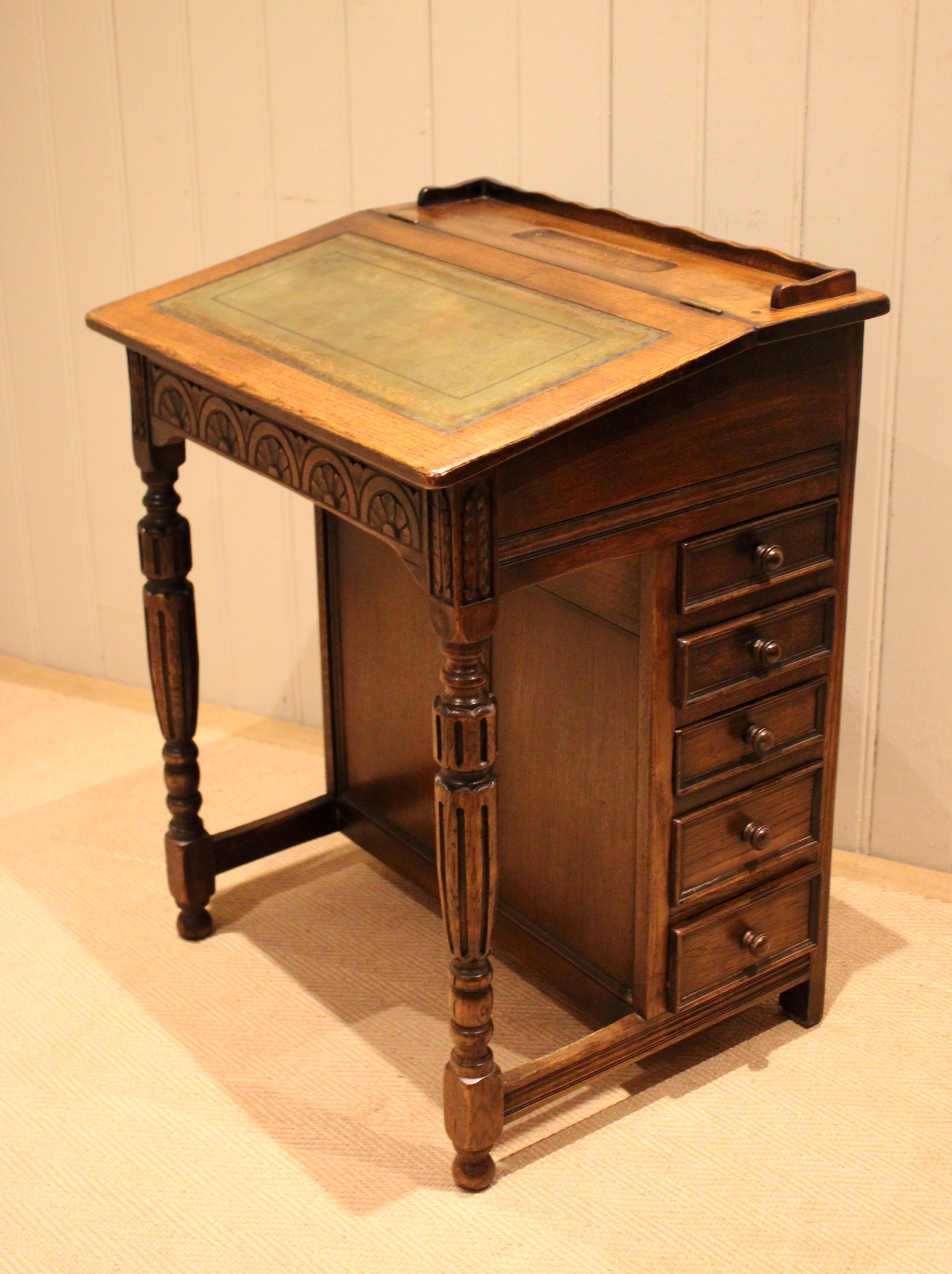 Solid Oak 18th Century Style Davenport