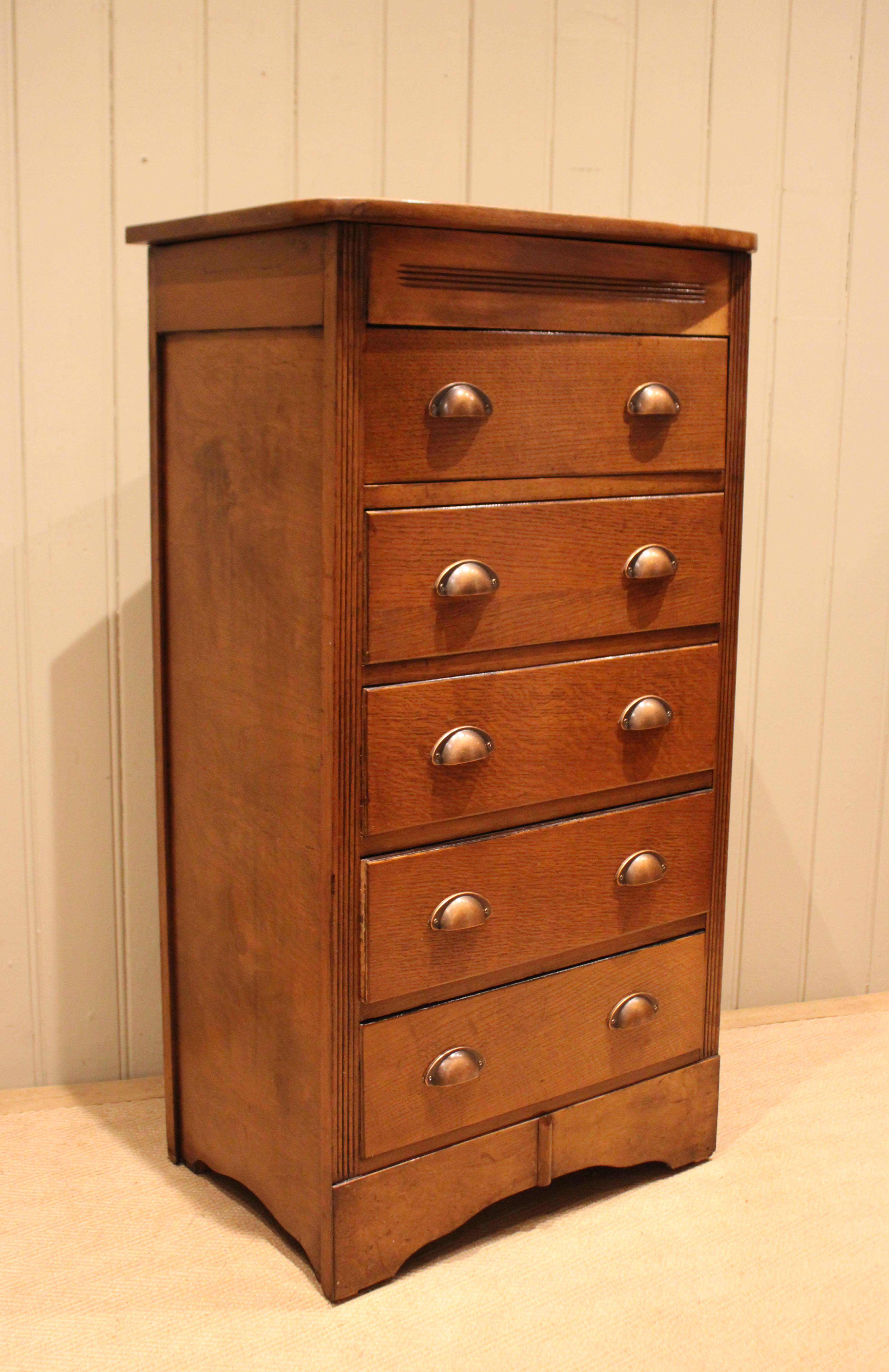 Tall Oak Chest Of Drawers