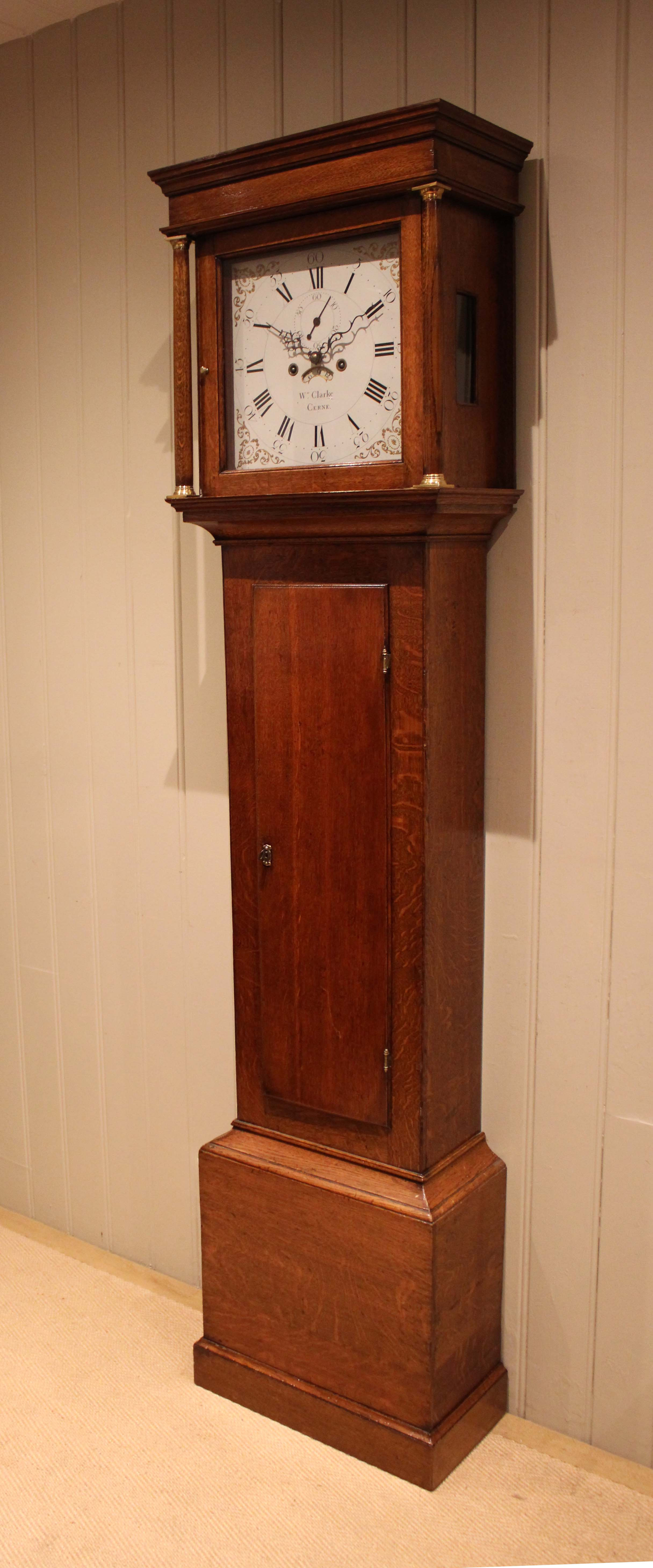 Late Georgian Oak Longcase Clock