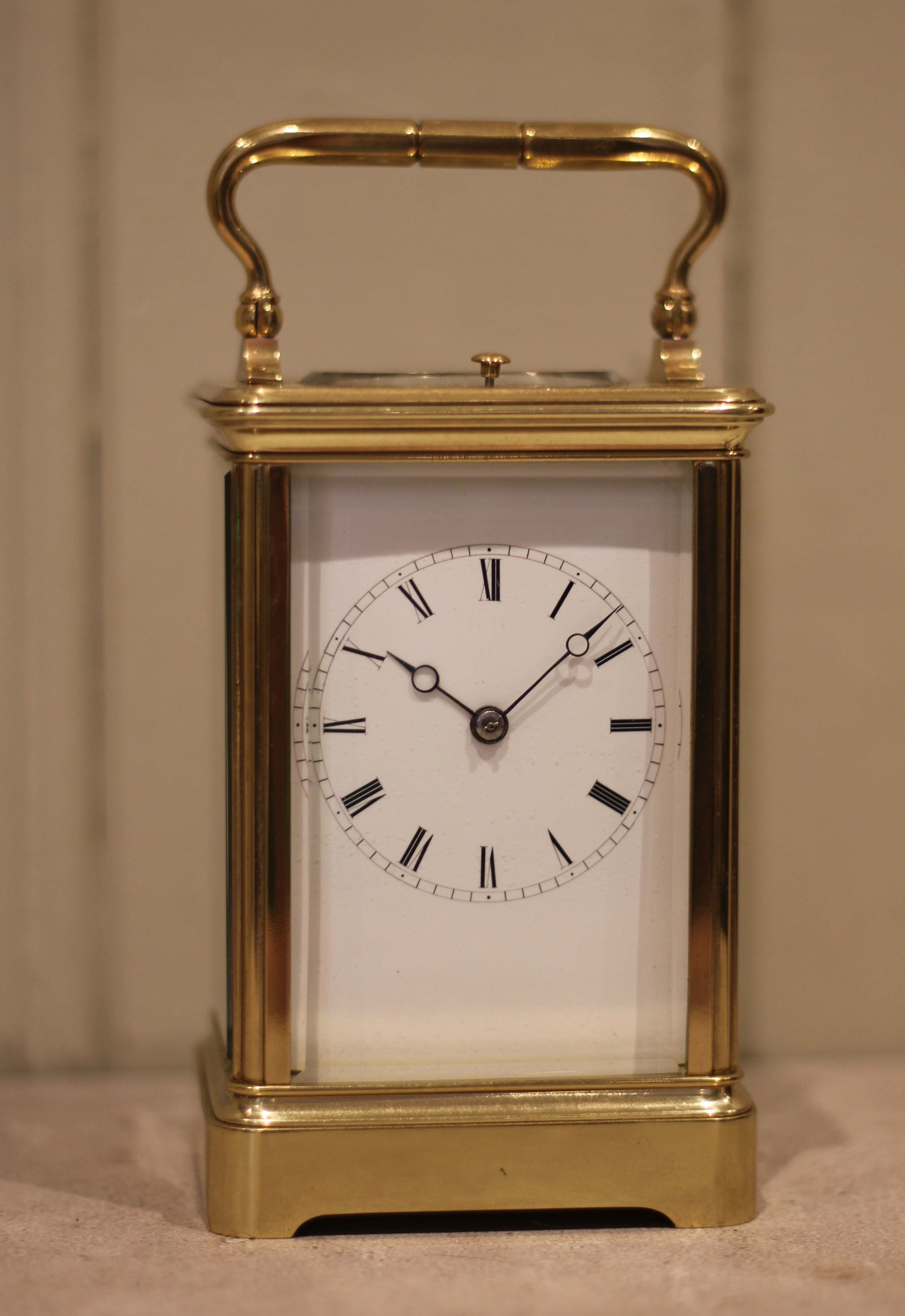 French Brass Striking and Repeating Carriage Clock